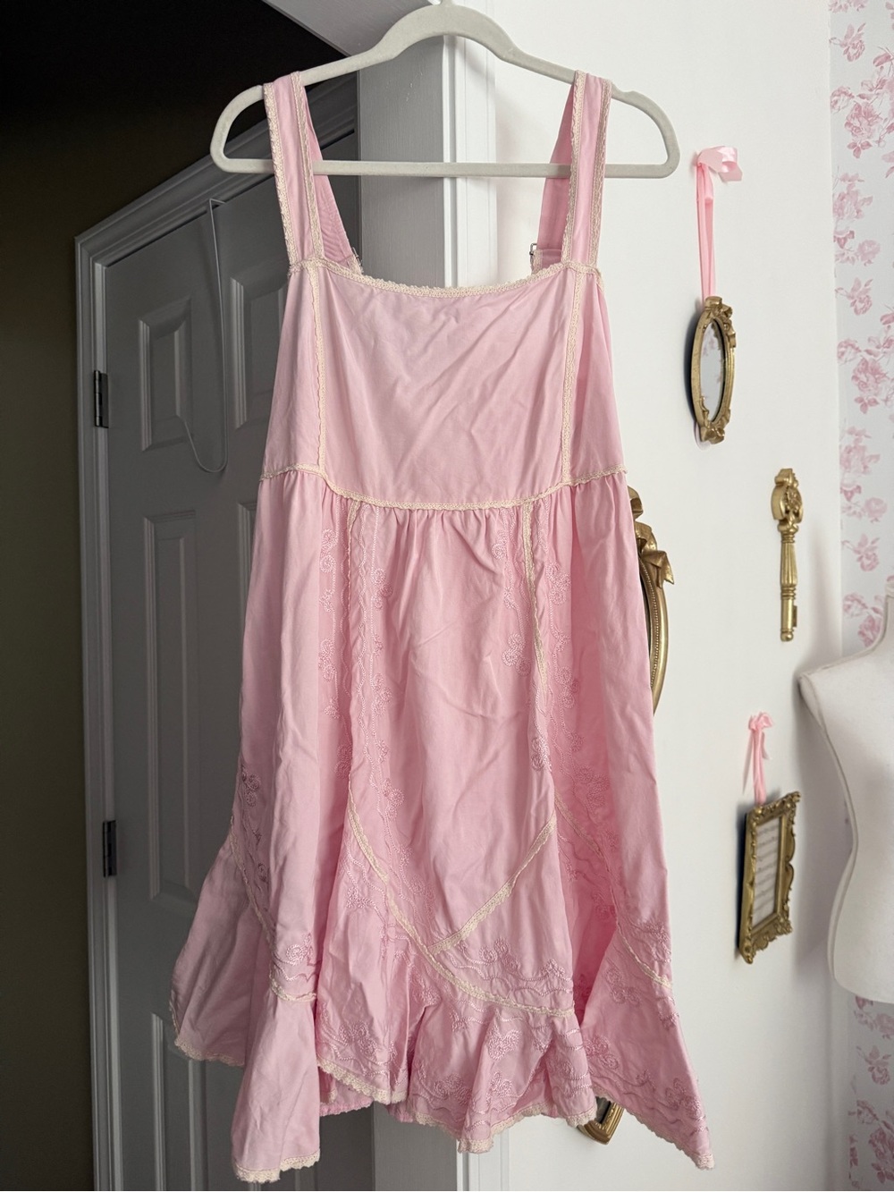 Pink Ruffle Mini Dress - Picture 2 of 5